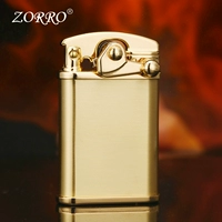 Zoro Qi двойное прямой прямой дно светлее чистая медная медная медь двойной огонь и ветровый лагед с маяком бесплатной e -engraving, чтобы отправить друзей