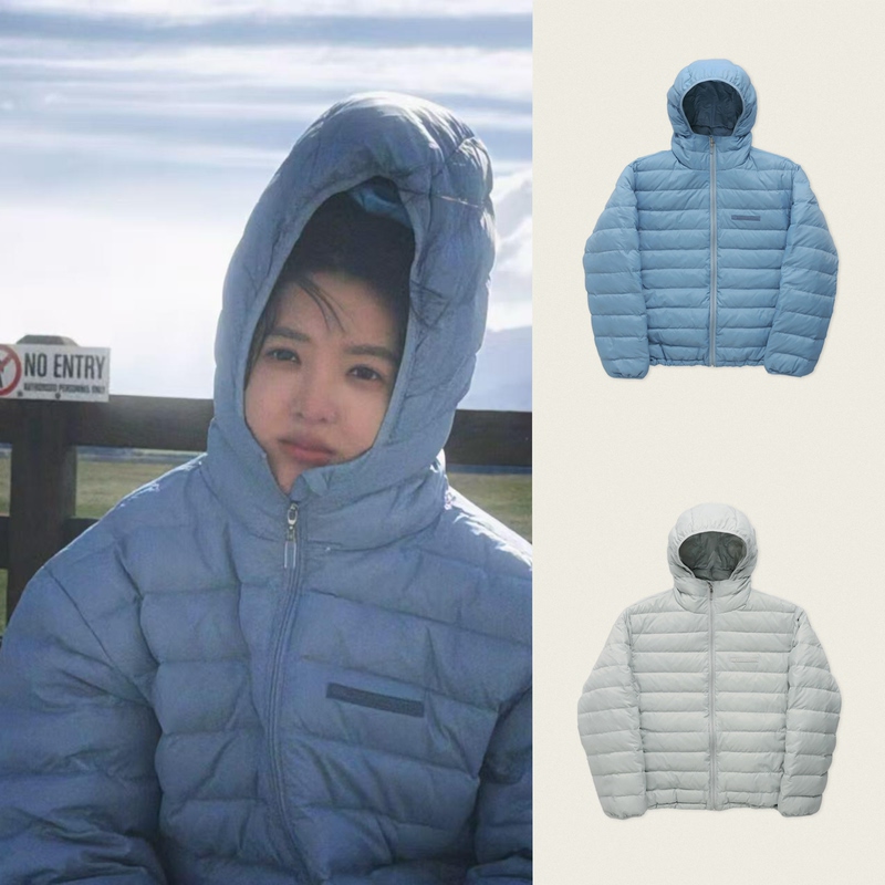 Zhang Ruonan's Same Style Smoothmood New Leather Label Hooded Ribbed down Jacket Lightweight Coat for Women Winter Warm Zhang Ruonan's Same Style Smoothmood New Leather Label Hooded Ribbed down Jacket Lightweight Coat for Women Winter Warm