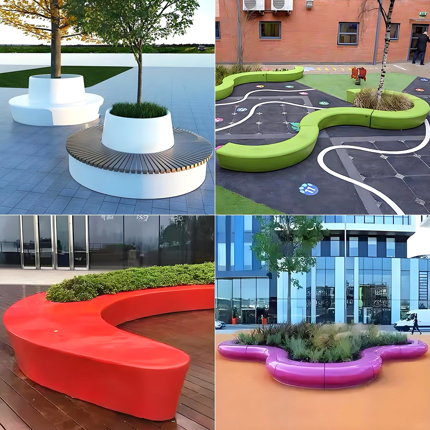 公园景观新宠：UHPC造型座椅&amp;GRC工厂引领潮流，打造梦幻花坛弧形树池