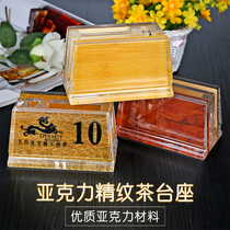 Acrylic table card table brand number card base Hotel display call number custom restaurant table sign card