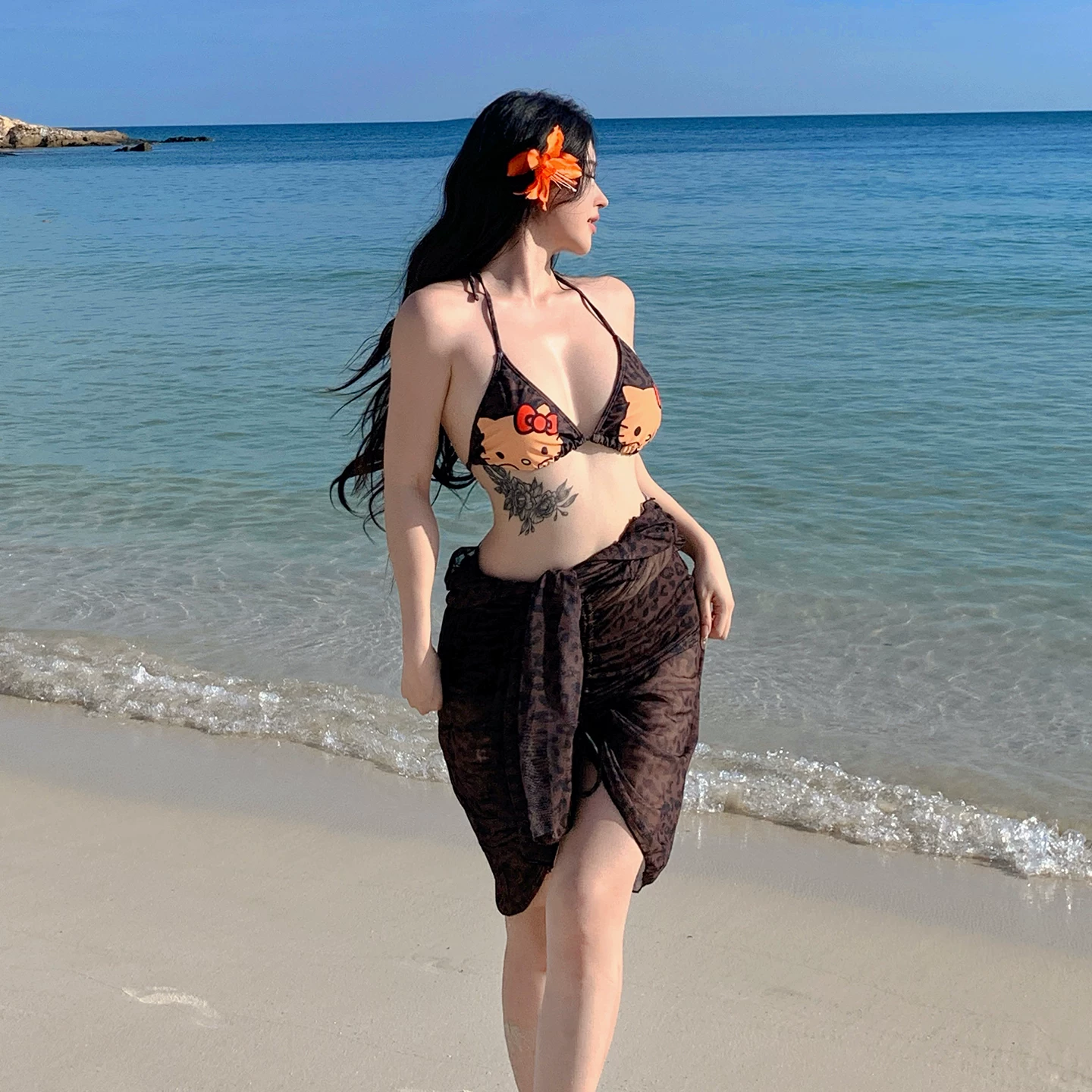[It’s Xiaoxue] Sexy swimsuit female plus size fat bikini fat mm hot hot spring beach vacation