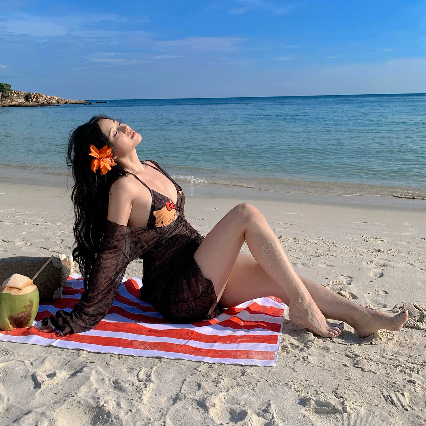 [It’s Xiaoxue] Sexy swimsuit female plus size fat bikini fat mm hot hot spring beach vacation
