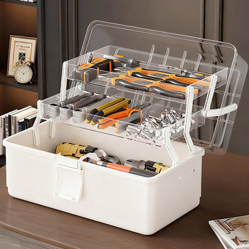 Tool Box, Household Multi-Functional Hardware Parts Storage Box, Car-Mounted Electrician's Foldable Portable Repair Tool Box