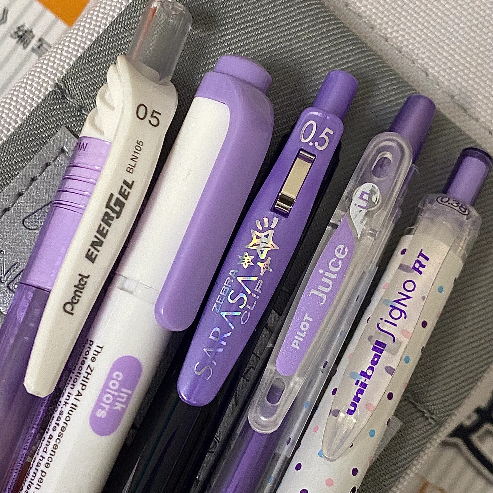 日本ZEBRA斑马JJ15宝石中性笔荧光笔紫色系学生做笔记刷题用彩色