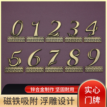 Embossed digital door plate number of perforated magnetic suction Solid Cincn Salt Home Office здание отеля