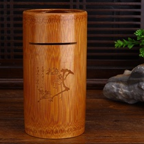 Environmentally friendly bamboo super-large solid wood change coin deposit tank deposit tank furnished savings box