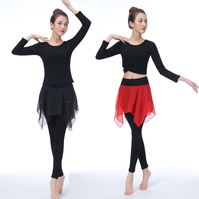 Dance practice suit female adult new classical modern dance body dance costume Latin dance nine-point culottes suit