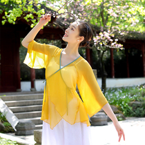 Classical Dance Exercises for Adult Female China Dance Ancient Wind Breeze Outside the Cape Rhyme Cloak Dress National Dance Suit