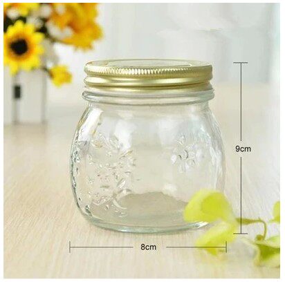 Promotional popular 300ml transparent carved vase glass storage jar honey bottle canned bottle sealed bottle small direct sale