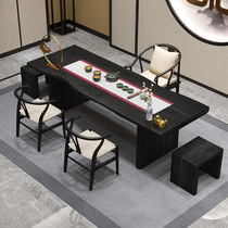 New Chinese style solid wood tea table and chair combination whole board irregular kung fu tea table modern simple Zen tea table
