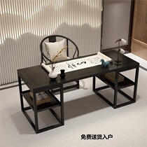 New Chinese solid wood desk calligraphy table simple calligraphy and painting table home writing desk study Zen furniture set combination