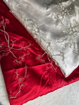 Heavy acetate satin embroidery fabric heavy embroidery fabric Chinese style cheongsam clothing national trend ancient style half a meter price