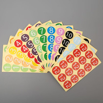 Colorful month number stickers January-December quarter classification labels stickers 30mm full month label stickers