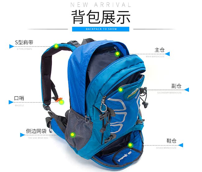 Ba lô leo núi ngoài trời ba lô nam nữ không thấm nước đi bộ đường dài ba lô ngoài trời 40L balo thời trang