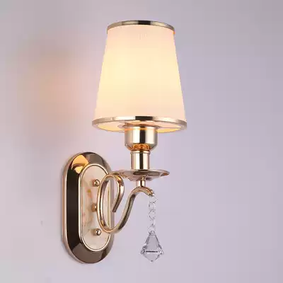 Golden wall lamp living room creative simple modern bedroom staircase aisle single double head wall lamp indoor hotel bedside lamp