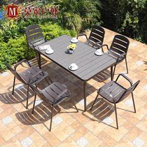 Outdoor table and chair combination Modern minimalist furniture Outdoor courtyard leisure small coffee table Leisure balcony table and chair five-piece set