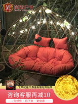 Hanging chair hanging basket rattan chair swing household cradle single balcony lazy indoor net celebrity courtyard Nordic chlorophyll birds nest