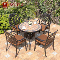 Mojia outdoor table and chair courtyard European style wrought iron leisure table and chair outdoor garden cast aluminum simple balcony table and chair