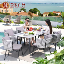 Nordic table and chair balcony Net Red Vine Chair courtyard garden leisure furniture designer model room terrace outdoor table and chair