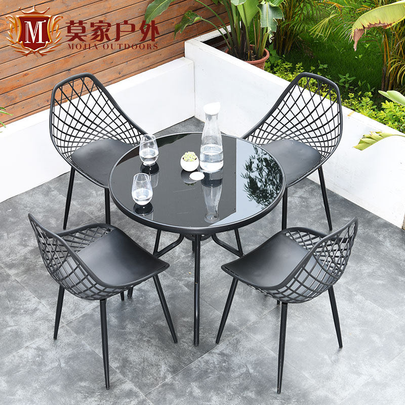 Mojia Outdoor Table And Chairs Combined Patio Garden Garden Leisure Brief About Balcony Small Tea Table Milk Tea Shop External Swing Leaning Back Chair Sub