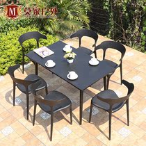 Mojia outdoor table and chair three or five sets of outdoor leisure chair garden milk tea shop table and chair courtyard balcony seat