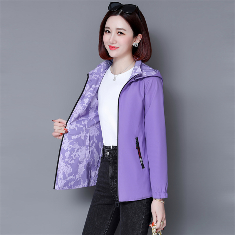 Reversible Windbreaker Jacket for Women, New Spring/Autumn Style, Spring Jacket, Windproof, Short Style, Double-Sided Wear Reversible Windbreaker Jacket for Women, New Spring/Autumn Style, Spring Jacket, Windproof, Short Style, Double-Sided Wear