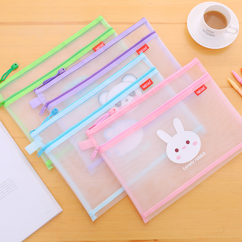 A4 subject file bag transparent large capacity nylon textbook collection bag student with exam paper bag bracelet bag