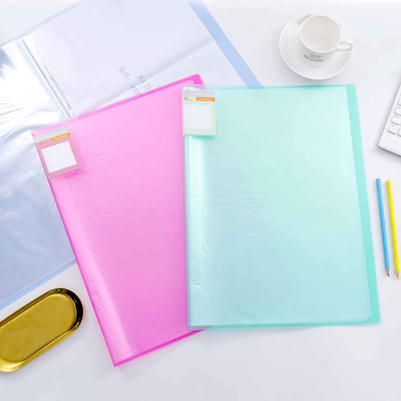 Multilayer folder A3 picture book clip insert page bag 60 pages 8K drawing clip 8 open transparent sketching paper picture book brochure