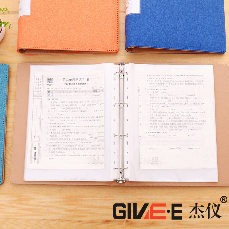 Folder Data Book Student with paper clip multilayer inserts page bag A4 4 holes Living page clip housing can be customized