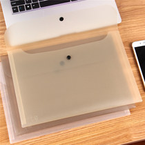 Button bag thickened A4 transparent file bag waterproof snap plastic information bag student test paper storage bag file bag