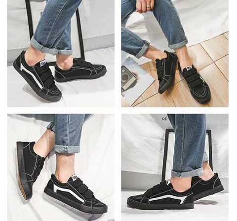 Mùa hè 2018 phong cách mới Giày nam Velcro Phiên bản Hàn Quốc của xu hướng giày vải hoang dã giày sinh viên bình thường thoáng khí giày the thao nam giá rẻ