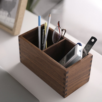 Black Walnut square pen desk stationery pen barrel multi-function tea few remote control jewelry collection box in