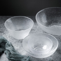 Japanese-style translucent Bowl ice-set glass salad bowl large and basin breakfast oatmeal bowl fruit bowl household cutlery