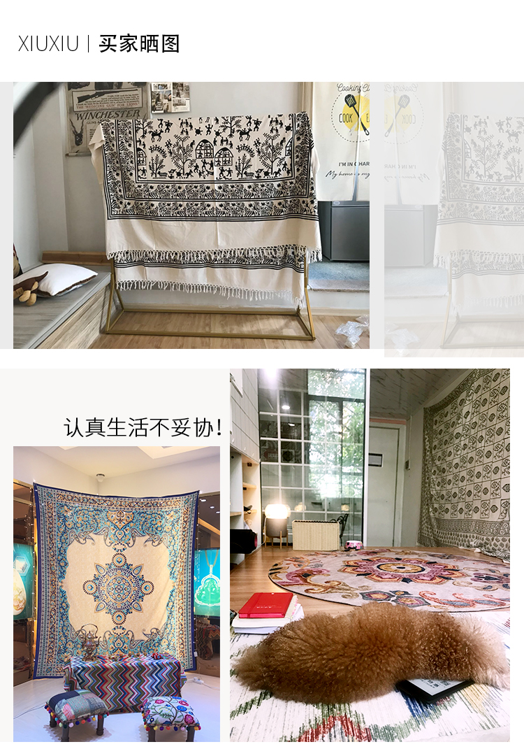 Mandala Mandala Ấn Độ Nhập khẩu Handmade Vải trang trí tường in Trang chủ Vải Tấm thảm Khăn trải bàn thảm treo đầu giường