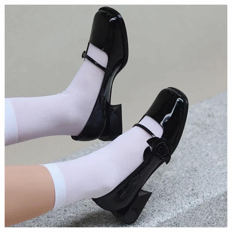 The haute couture version of Zhao Lusi's same rose Mary Jane shoes for women and princess style sweet loafers