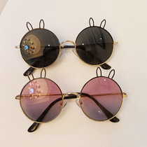 Children sun glasses Boys and Girls cute rabbit ears sunglasses children fashion show glasses tide