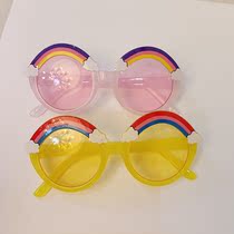 Children sun glasses little girl cute rainbow glasses baby girl anti-ultraviolet sunglasses anti-glare sunglasses