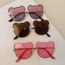 Summer childrens travel sun glasses Boys and Girls cute bear ears shape sunglasses children fashion show glasses