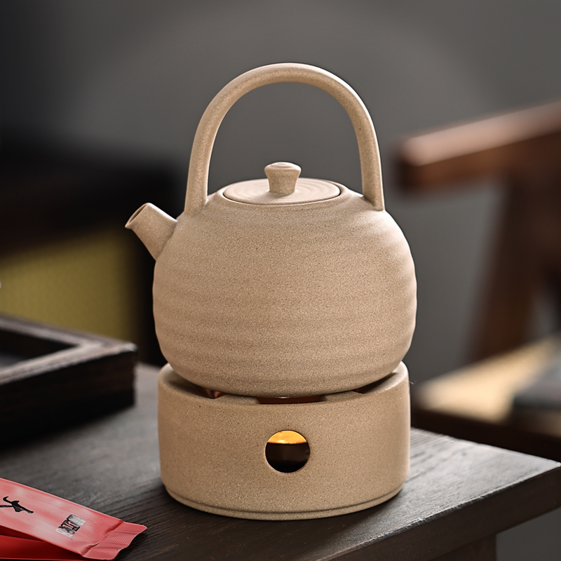 2024 New Chinese-Style Tea House Special Tea Warming Set Japanese-Style Ceramic Pot Teapot Tea House Insulation Candle Base