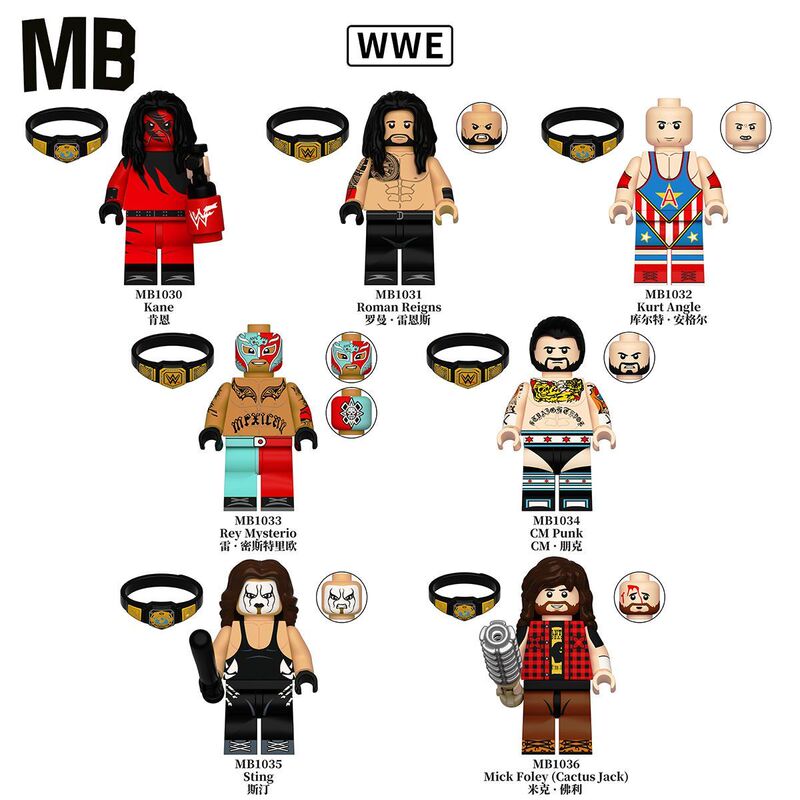 Legendary Professional Wrestler Kane Roman Kurt Angle Assembled Building Block Minifigure Toy Mb1030 Legendary Professional Wrestler Kane Roman Kurt Angle Assembled Building Block Minifigure Toy Mb1030