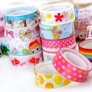 Han Edition cute cartoon tape small color decoration tape DIY color tape multiple mixed hair