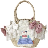 Плюшевый кролик с бантиком, корзина, набор материалов для выхода на улицу, сумка, домашний питомец, «сделай сам», стиль Лолита