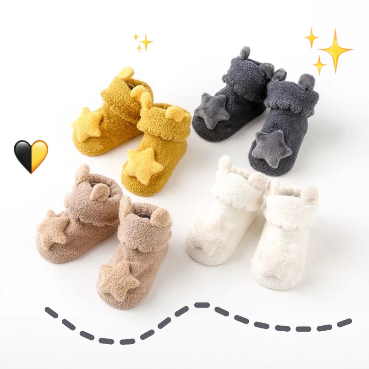 2019 Autumn and winter baby socks newborn coral velvet thickened terry short 0-3 months baby stereo doll cartoon