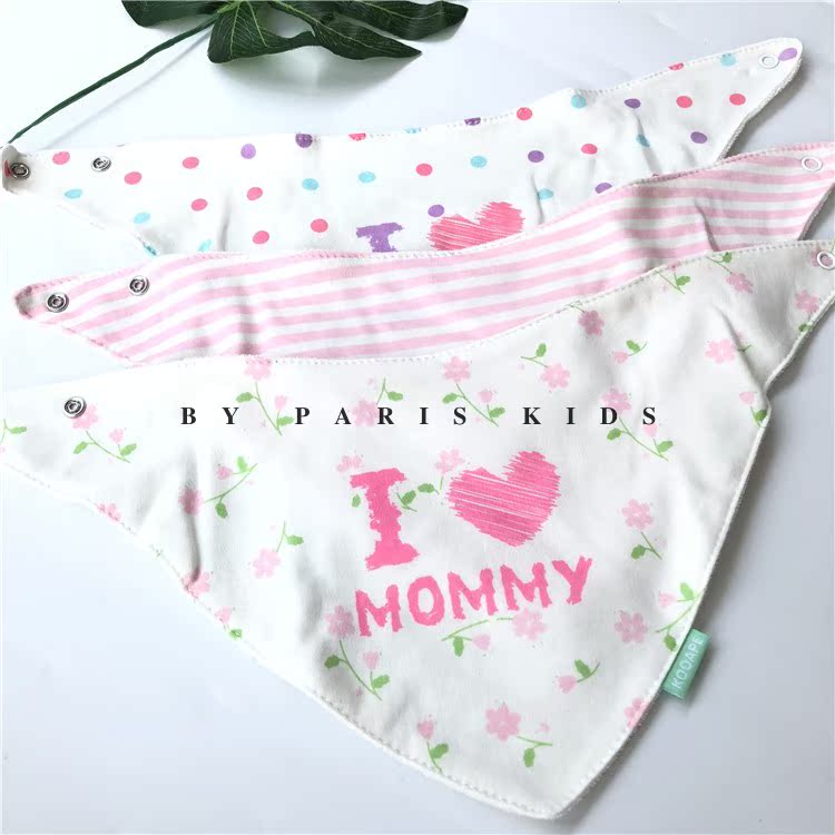 Ba tải phim hoạt hình bé nước bọt khăn bông tam giác đôi bé tăng bib bib đồ sơ sinh - Cup / Table ware / mài / Phụ kiện hộp chia sữa