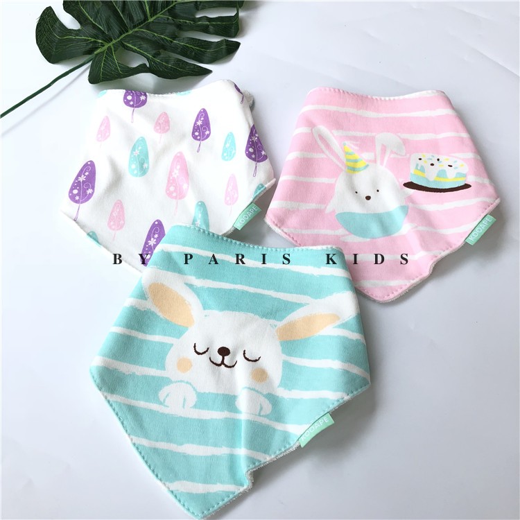 Ba tải phim hoạt hình bé nước bọt khăn bông tam giác đôi bé tăng bib bib đồ sơ sinh - Cup / Table ware / mài / Phụ kiện hộp chia sữa