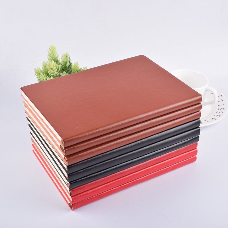 A5 Simple business leather notebook thick 100 loose-leaf small fresh work notepad Student office stationery