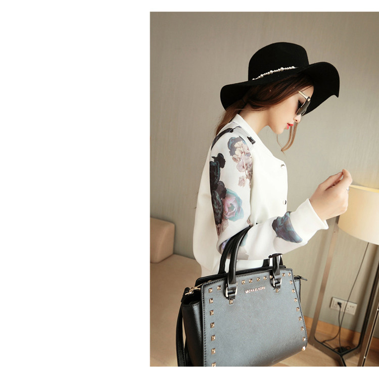 Printed Baseball Jacket Image 2