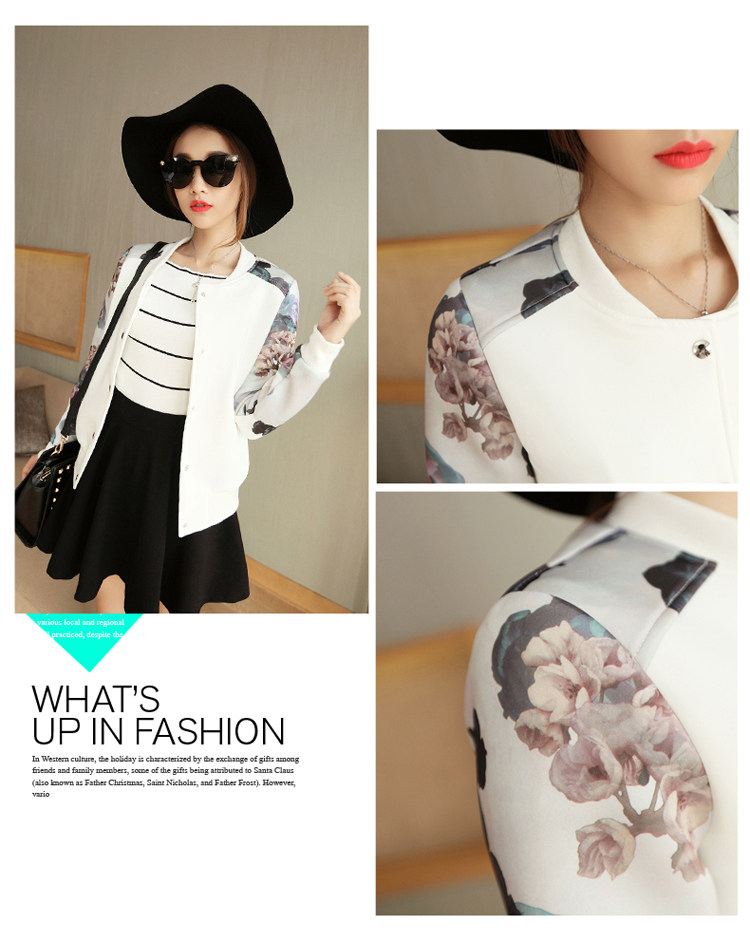 Printed Baseball Jacket Image 4