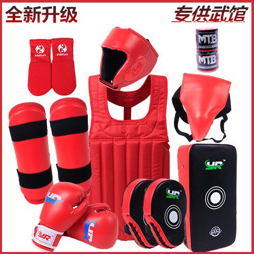 Sanda protective gear Full set of adult and child martial arts fighting training protective gear Martial arts boxing protective training set