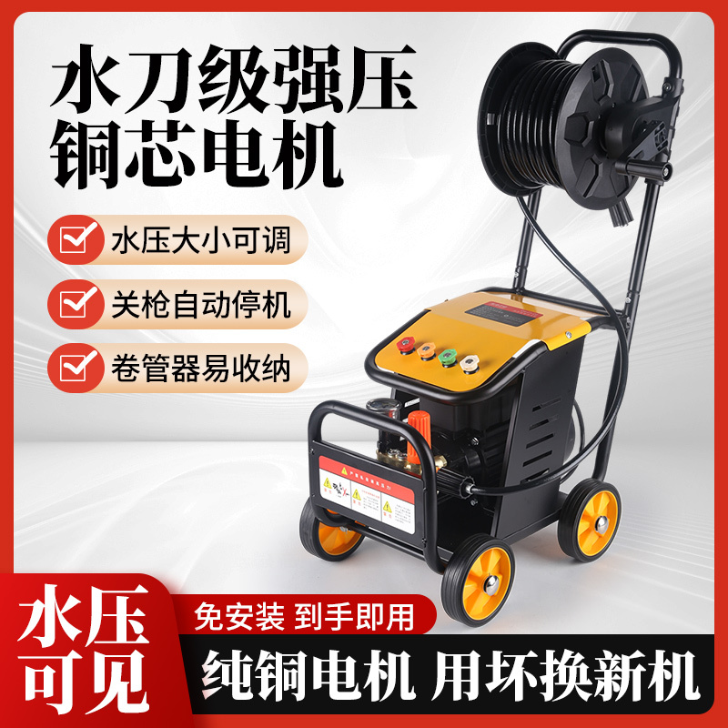 220V Ultra-High Pressure Cleaning Machine Water Pump Household High-Power Car Washing Artifact Washing the Floor Breeding Household Flushing Courtyard